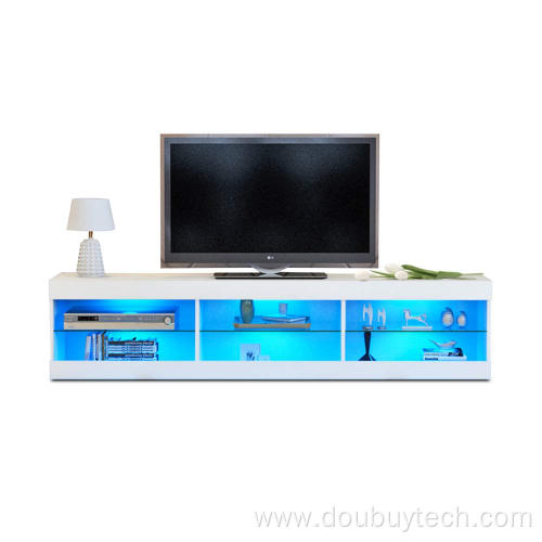 Glass Shelf TV Stand Wooden Living room